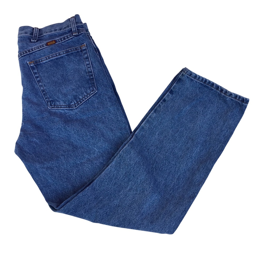 Rustler‎ Mens Regular Fit Straight Leg Blue Jeans 34x32 1087619SW Cotton Denim